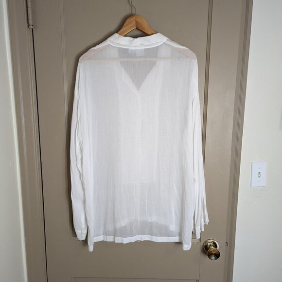 Vintage Nomadic Traders Cottage Core Rayon Semi-Sheer Abalone Button Top - Picture 4 of 8